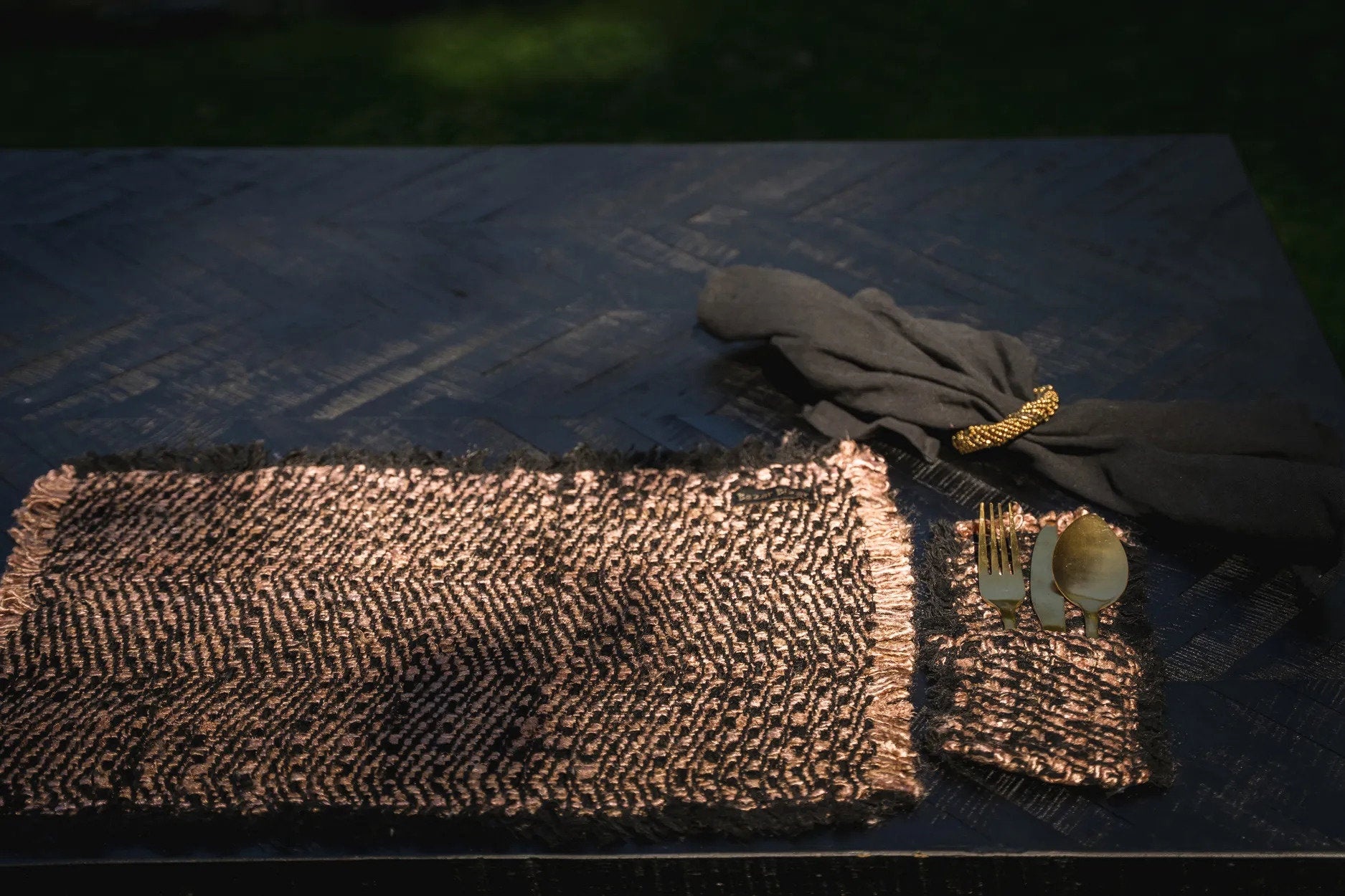 BAZAR BIZAR THE OH MY GEE CUTLERY HOLDER – ZWART KOPER – SET VAN 4