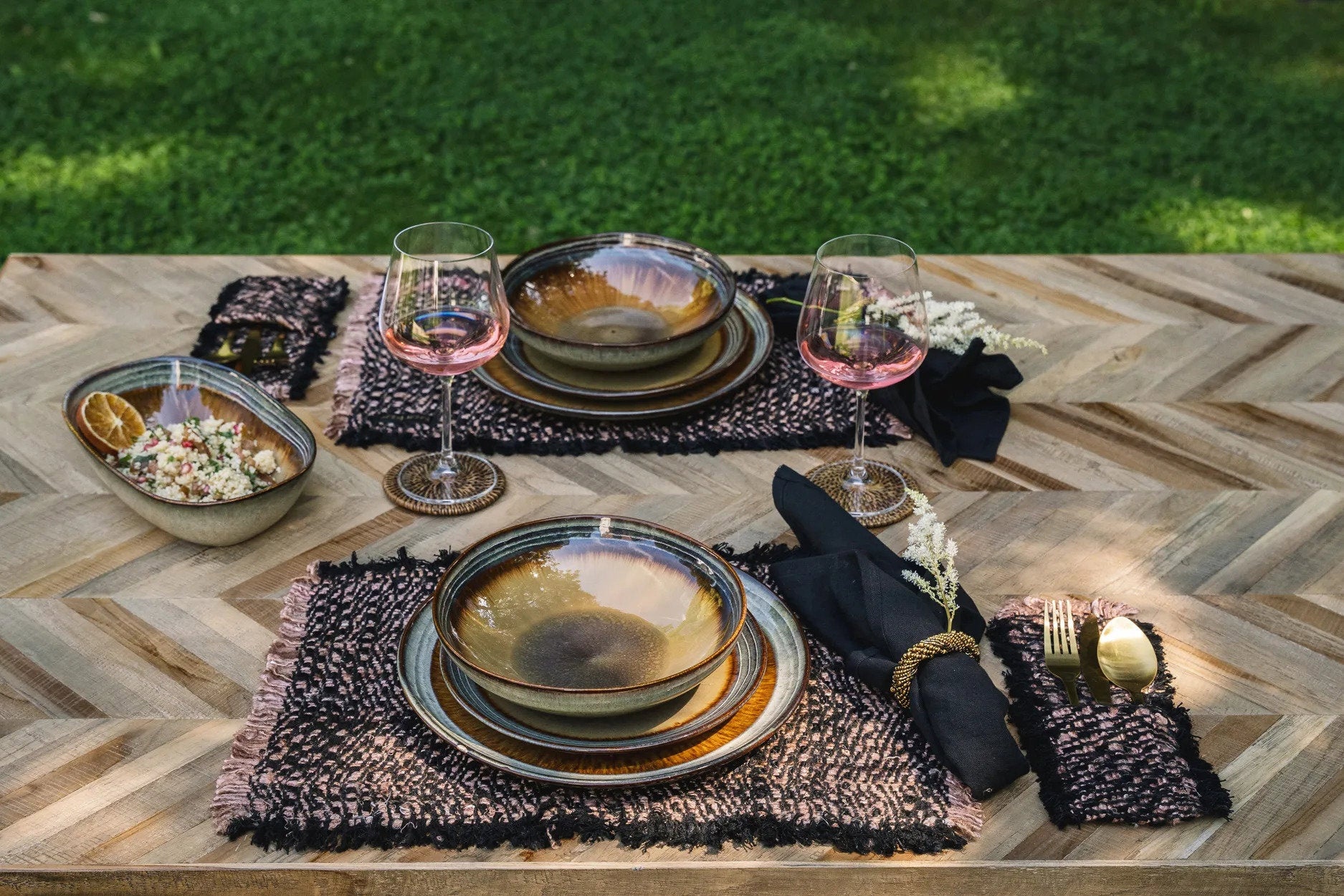 BAZAR BIZAR THE OH MY GEE CUTLERY HOLDER – ZWART KOPER – SET VAN 4