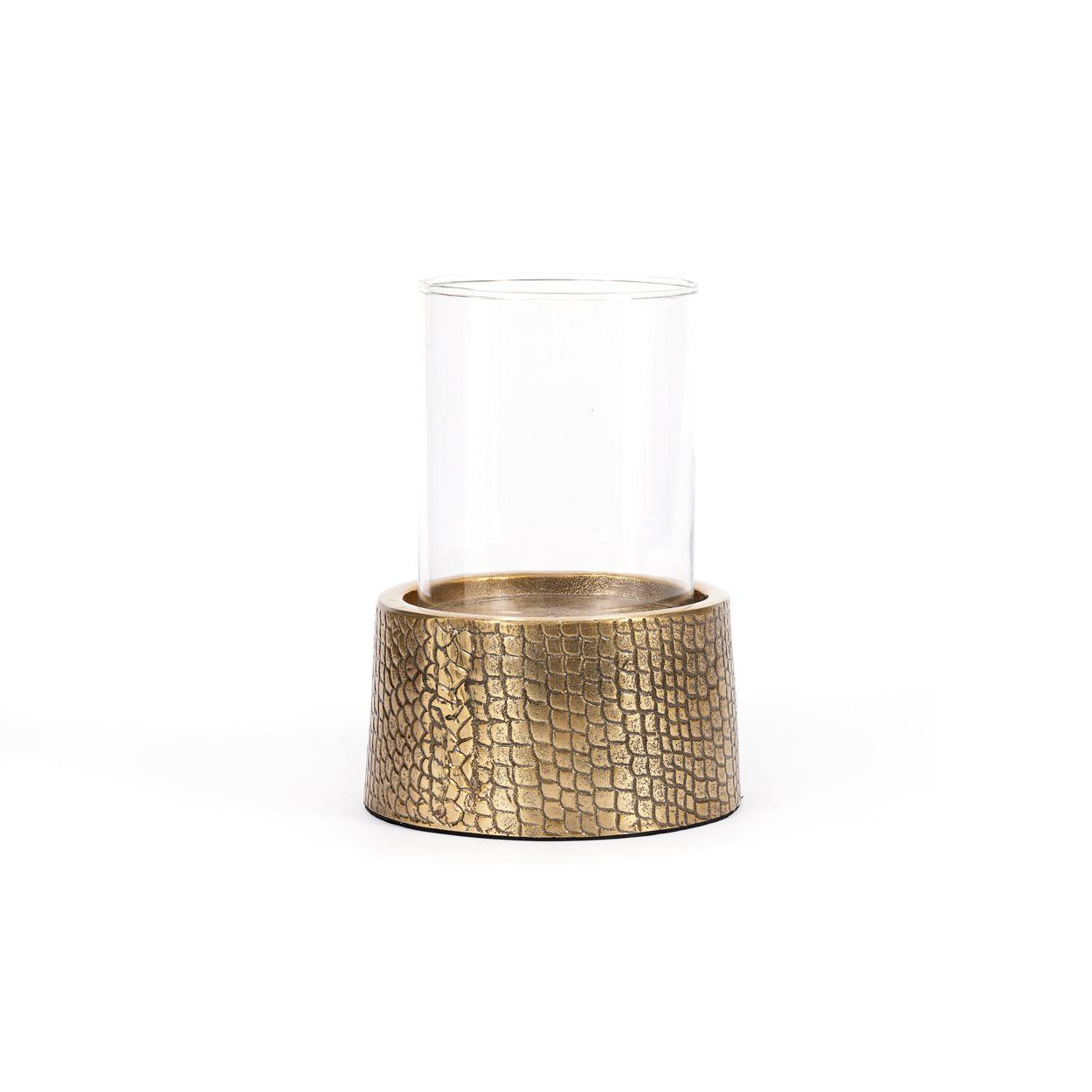 BAZAR BIZAR THE CROCO CANDLE HOLDER – MESSING – L