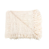 BAZAR BIZAR THE S'IL VOUS PLAID – HANDGEWEVEN KATOEN CRÈME 130×170 CM