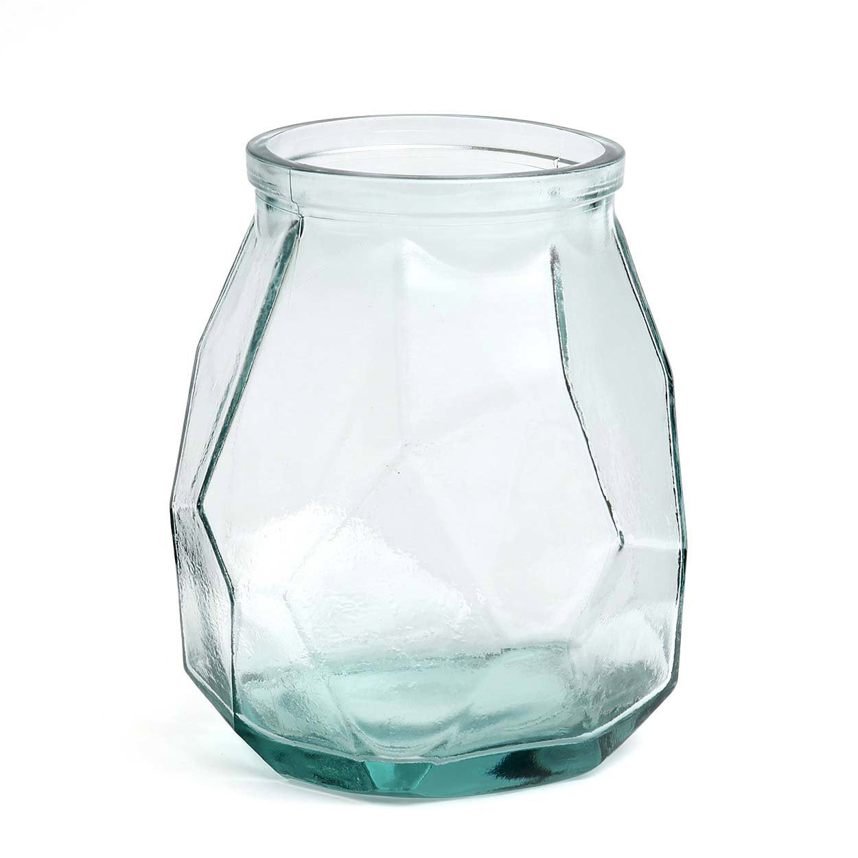 BAZAR BIZAR THE WIDE ORIGAMI VASE – GERECYCLEERD GLAS BLAUW