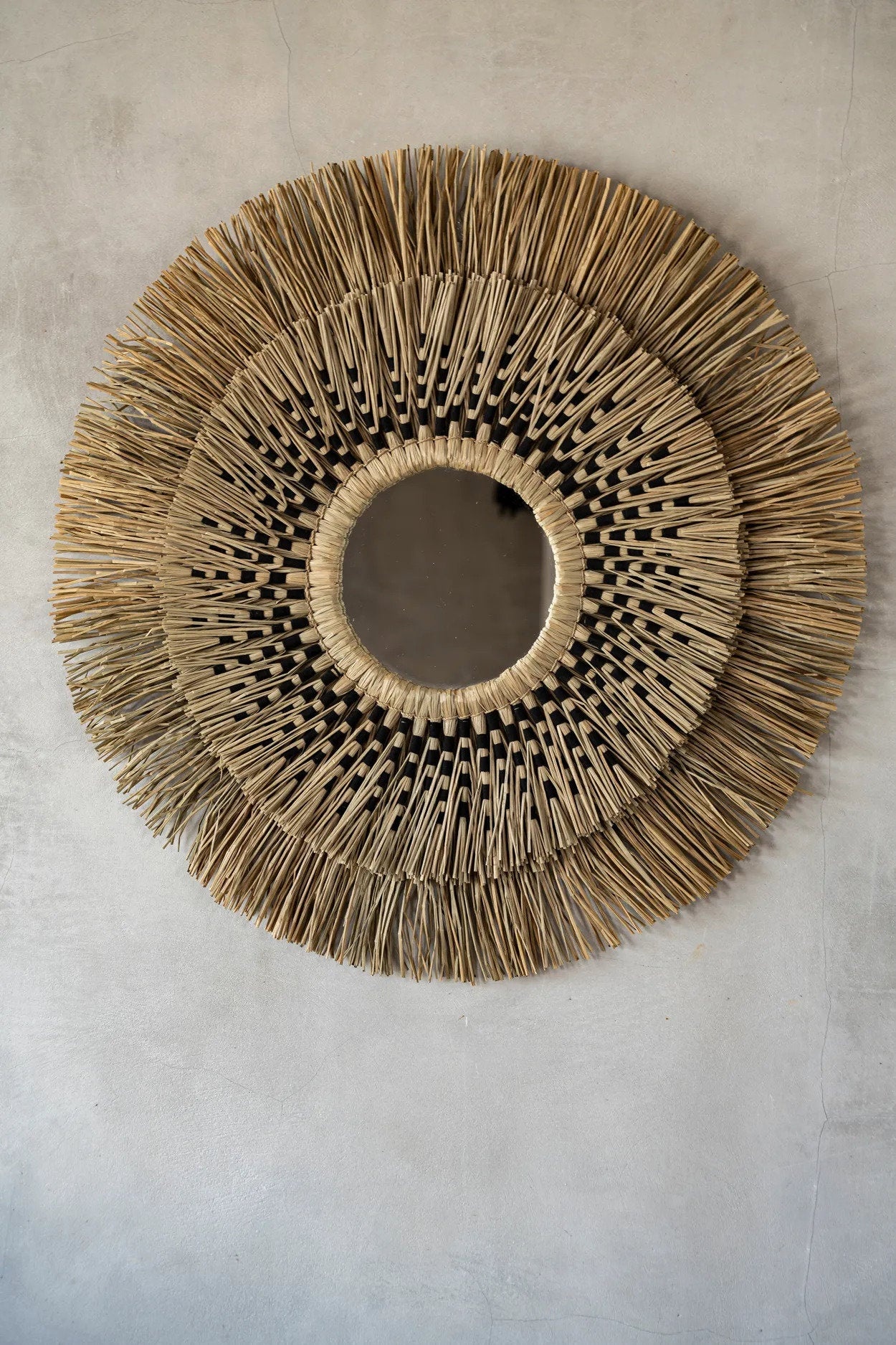 BAZAR BIZAR HAVANA SPIEGEL – NATUUR/ZWART – MAAT L