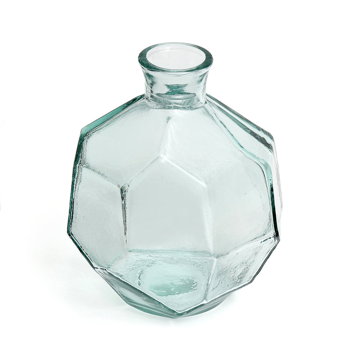 BAZAR BIZAR THE ROUND ORIGAMI VASE – GERECYCLEERD GLAS BLAUW