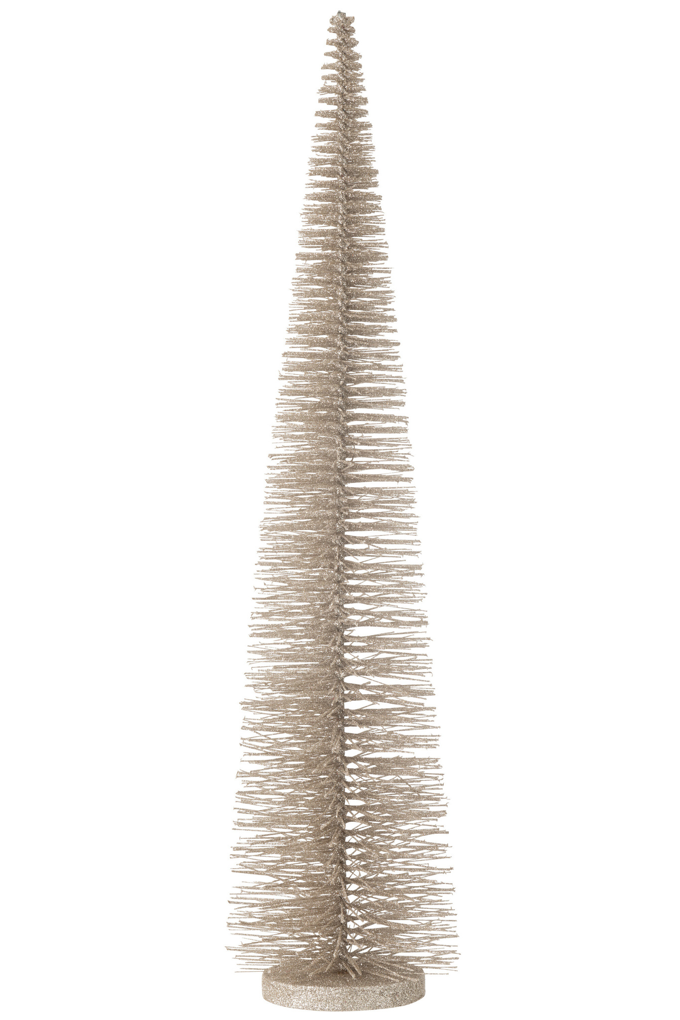 J-LINE KERSTBOOM DECO GLITTERS PLASTIC GREIGE GROOT