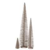 J-LINE KERSTBOOM DECO GLITTERS PLASTIC GREIGE GROOT