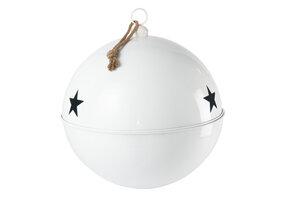 J-LINE KERSTBAL HELDER BAL IJZER WIT EXTRA GROOT