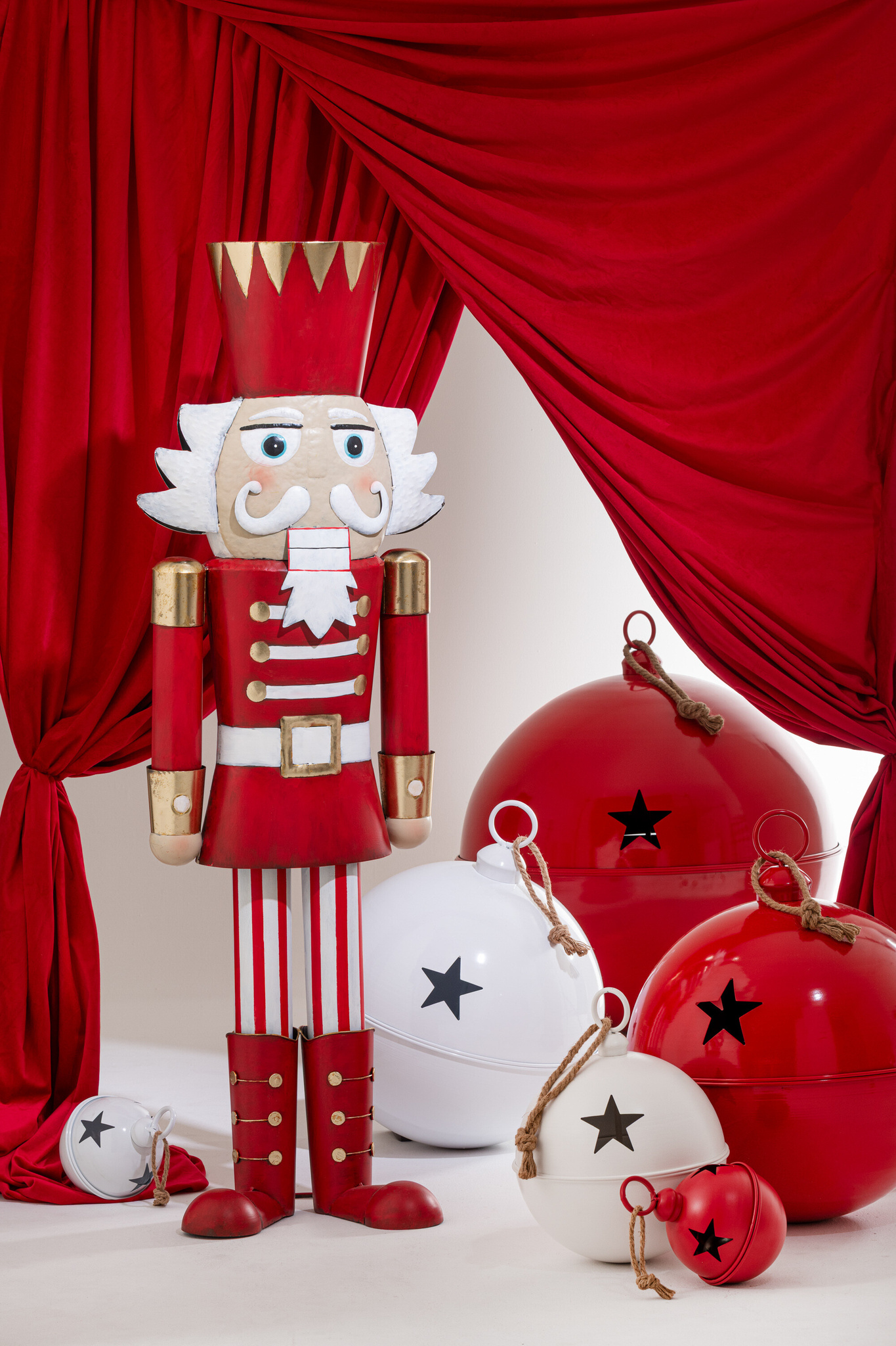 J-LINE KERSTBAL HELDER BAL IJZER WIT EXTRA GROOT