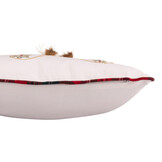 J-LINE KUSSEN KERSTSOK KATOEN WIT/KERST ROOD