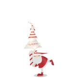 J-LINE KERSTMAN LED BOOM IJZER KERST ROOD/WIT KLEIN