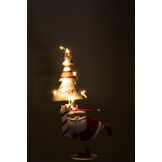 J-LINE KERSTMAN LED BOOM IJZER KERST ROOD/WIT KLEIN