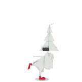 J-LINE KERSTMAN LED BOOM IJZER KERST ROOD/WIT KLEIN