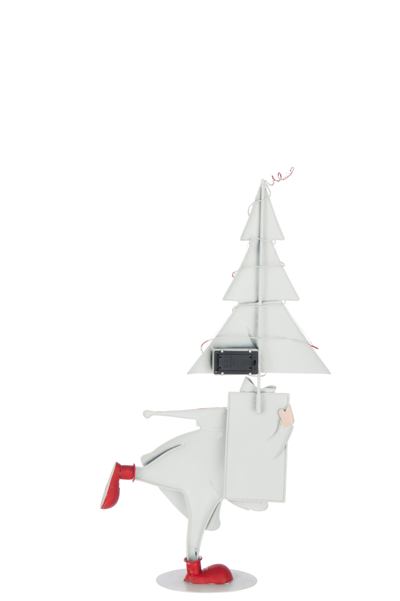 J-LINE KERSTMAN LED BOOM IJZER KERST ROOD/WIT KLEIN