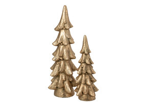 J-LINE KERSTBOOM RONDE VOET MAGNESIUM GOUDKLEURIG GROOT