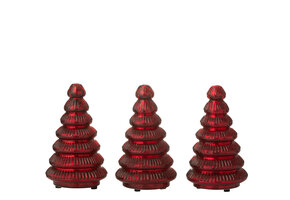 J-LINE DOOS VAN 3 BOOM LED-GERIBBELD GLAS KERST ROOD