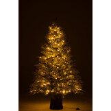 J-LINE KERSTBOOM 600 LED HOUTEN VOET BESNEEUWD KUNSTMATIG DONKERGROEN