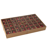 J-LINE DOOS VAN 40 KERSTBALLEN 8 PATRONEN GLAZEN KERST ROOD