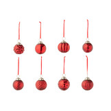 J-LINE DOOS VAN 40 KERSTBALLEN 8 PATRONEN GLAZEN KERST ROOD