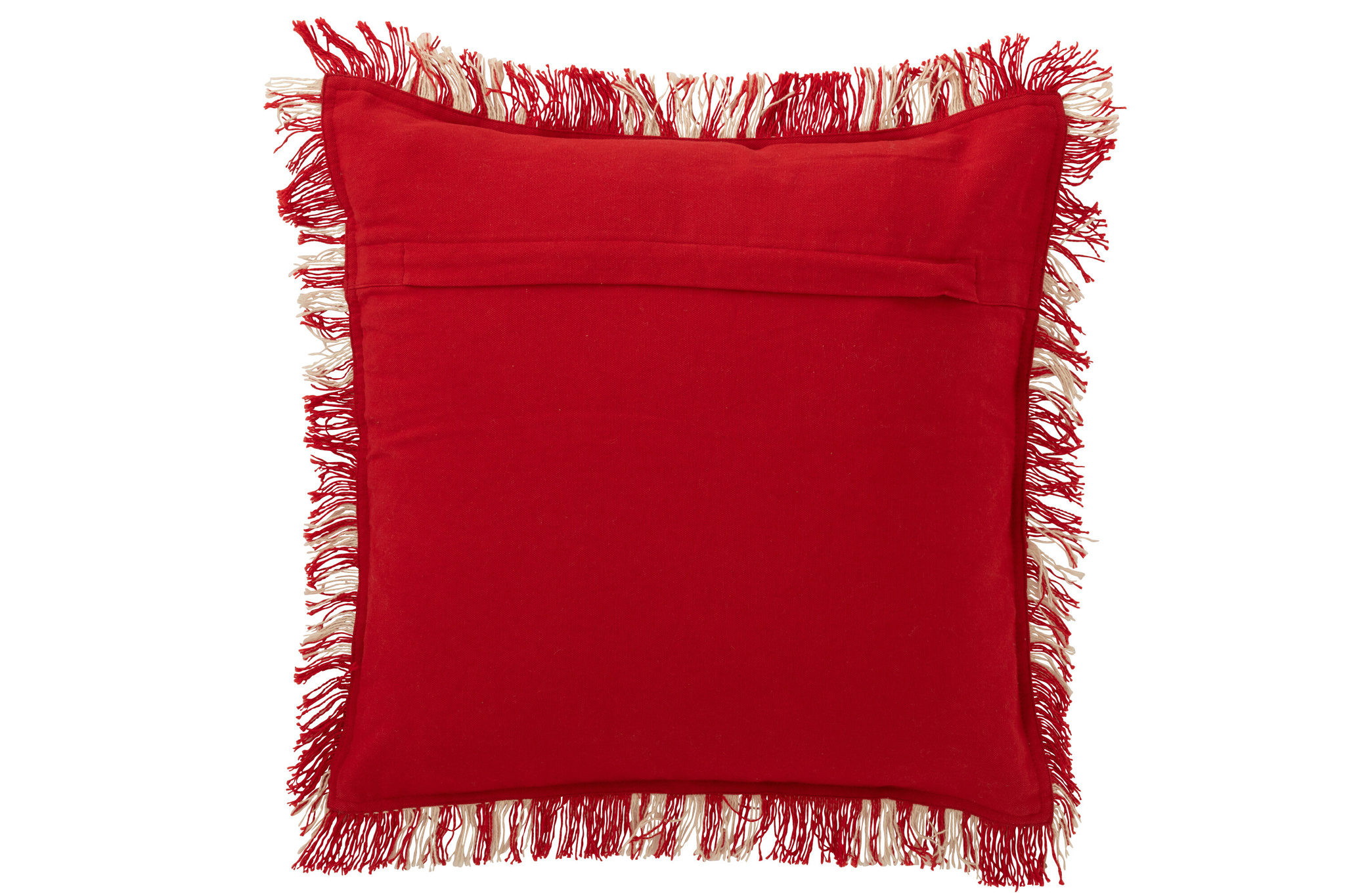 J-LINE KUSSEN GERUIT KATOEN KERST ROOD/WIT