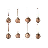 J-LINE DOOS VAN 40 KERSTBALLEN 8 PATRONEN GLAS BRUIN