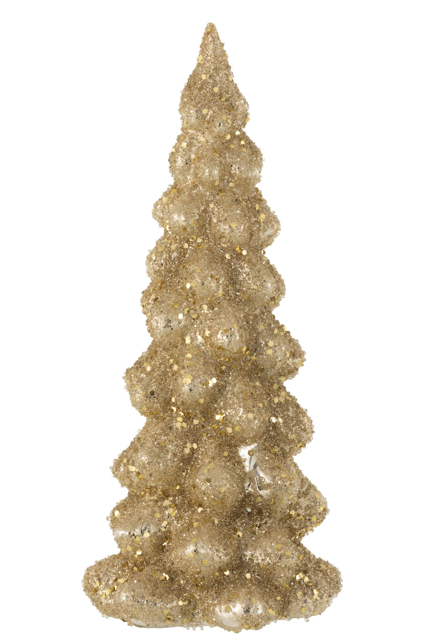 J-LINE KERSTBOOM DECO SUIKERGLAS GLANZEND GOUD GROOT