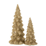 J-LINE KERSTBOOM DECO SUIKERGLAS GLANZEND GOUD GROOT
