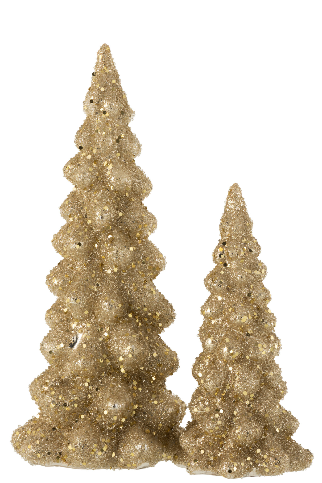 J-LINE KERSTBOOM DECO SUIKERGLAS GLANZEND GOUD GROOT