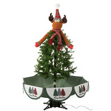 J-LINE BOOM LED SNEEUWENDE HERTEN IJZER KERST ROOD/GROEN