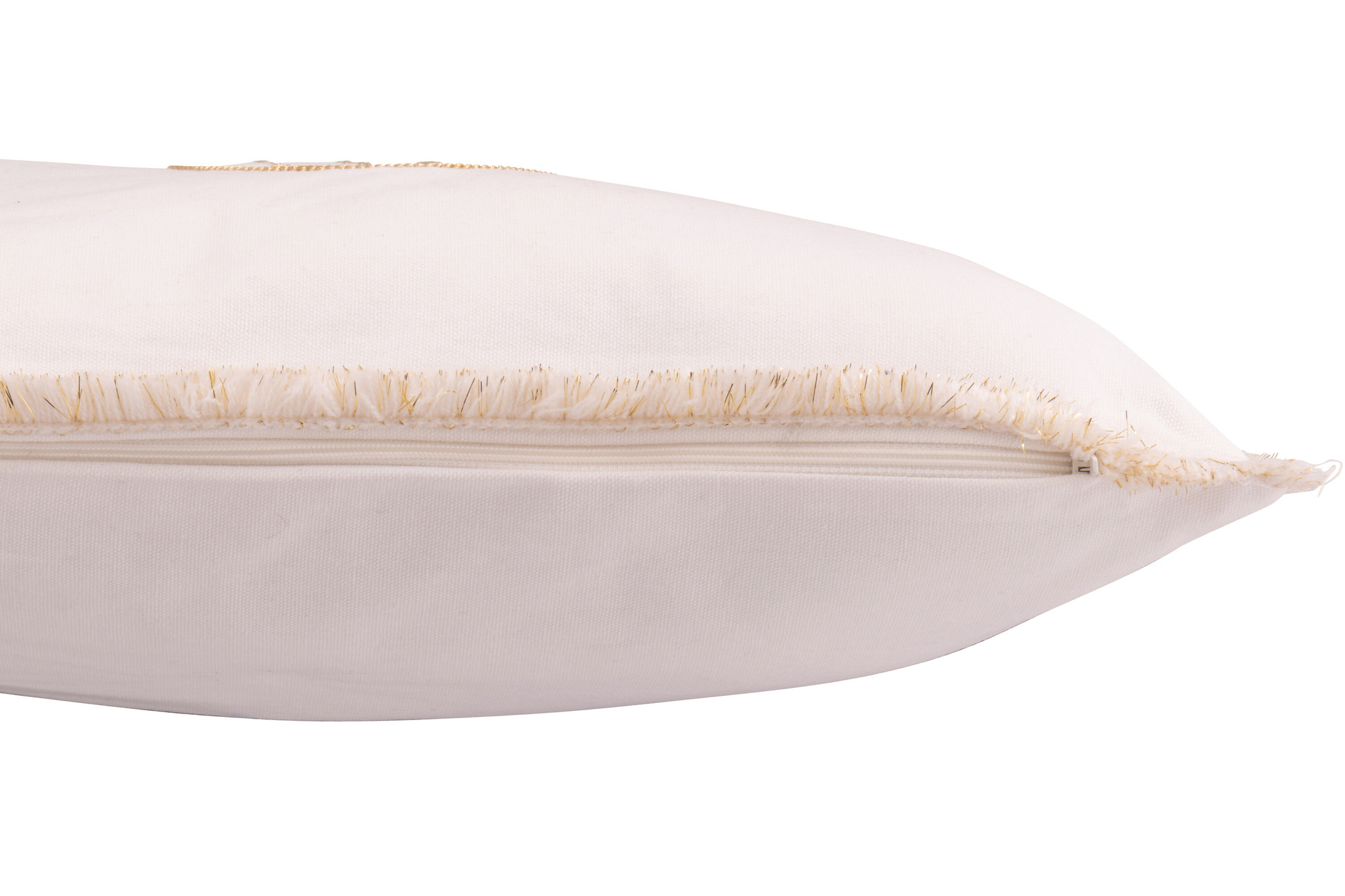 J-LINE KUSSEN KERSTBALLEN KATOEN WIT/GOUDKLEURIG