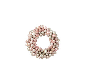 J-LINE KRANS KERSTBAL GLAS LICHTROZE