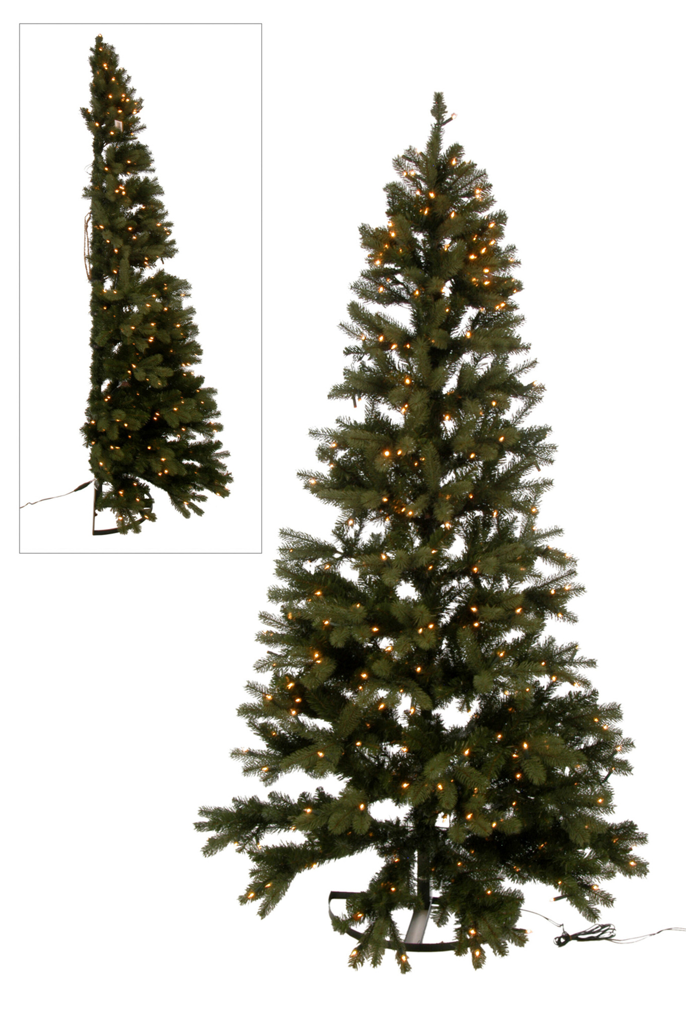 J-LINE KERSTBOOM + LED-VERLICHTING HALF WAND PLASTIC GROEN
