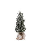 J-LINE KERSTBOOM + LED + POT JUTE PLASTIC SNEEUW GROEN MEDIUM