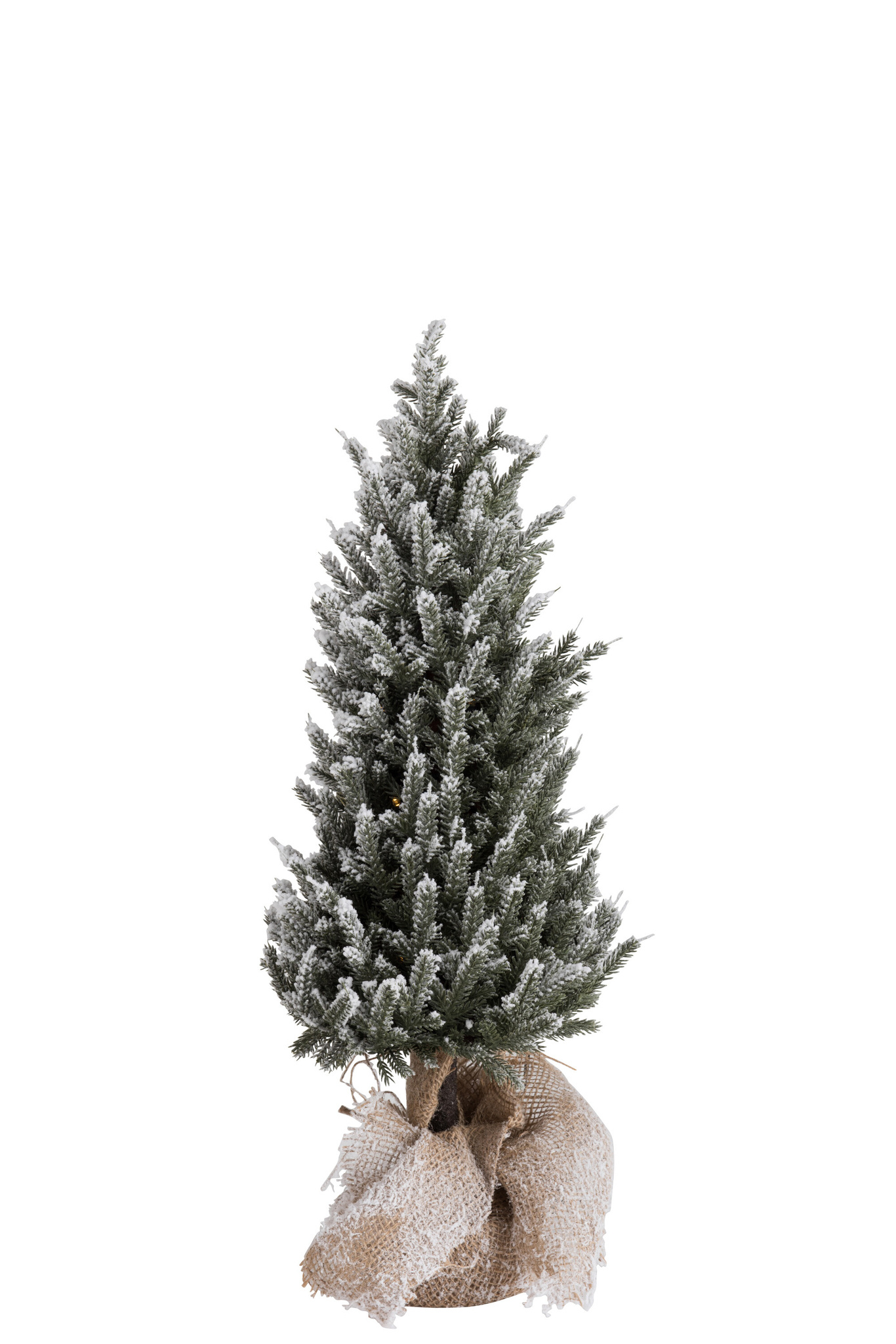 J-LINE KERSTBOOM + LED + POT JUTE PLASTIC SNEEUW GROEN MEDIUM