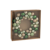 J-LINE KRANS KERSTBALLEN KUNSTSTOF MINTGROEN/ECRU