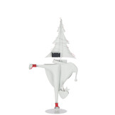 J-LINE KERSTMAN LED BOOM IJZER KERST ROOD/WIT GROOT