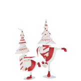 J-LINE KERSTMAN LED BOOM IJZER KERST ROOD/WIT GROOT