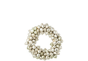 J-LINE KRANS KERSTBAL GLAS ZILVERKLEURIG