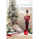 J-LINE KERSTBOOM + LED + POT JUTE PLASTIC SNEEUW GROEN MEDIUM