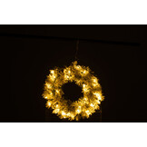J-LINE KERSTKRANS + LED WARM WIT PLASTIC SNEEUWGROEN KLEIN
