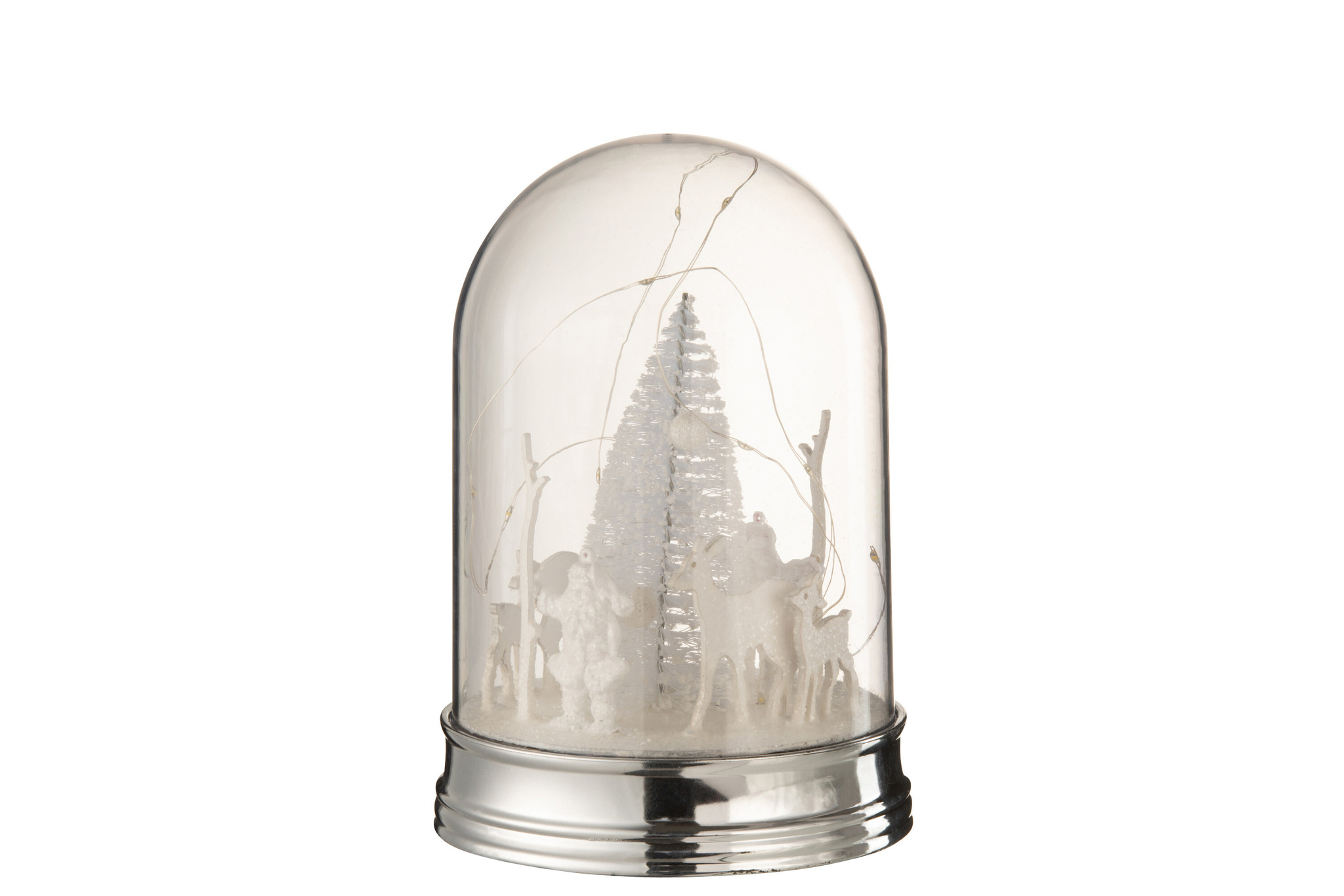 J-LINE KLOK KERST LED ACRYL WIT GROOT