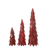 J-LINE KERSTBOOMSTUKKEN HOUT ROOD GROOT