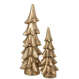J-LINE KERSTBOOM RONDE VOET MAGNESIUM GOUDKLEURIG GROOT