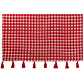 J-LINE DEKEN KERSTBOMEN KATOEN KERST ROOD/WIT