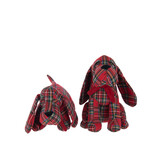 J-LINE DEURSTOPPER HOND GERUIT POLYESTER KERST ROOD/DONKERGROEN ASSORTIMENT VAN 2