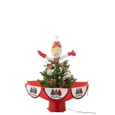 J-LINE BOOM LED SNEEUWENDE SNEEUWPOP IJZER KERST ROOD/GROEN