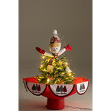 J-LINE BOOM LED SNEEUWENDE SNEEUWPOP IJZER KERST ROOD/GROEN