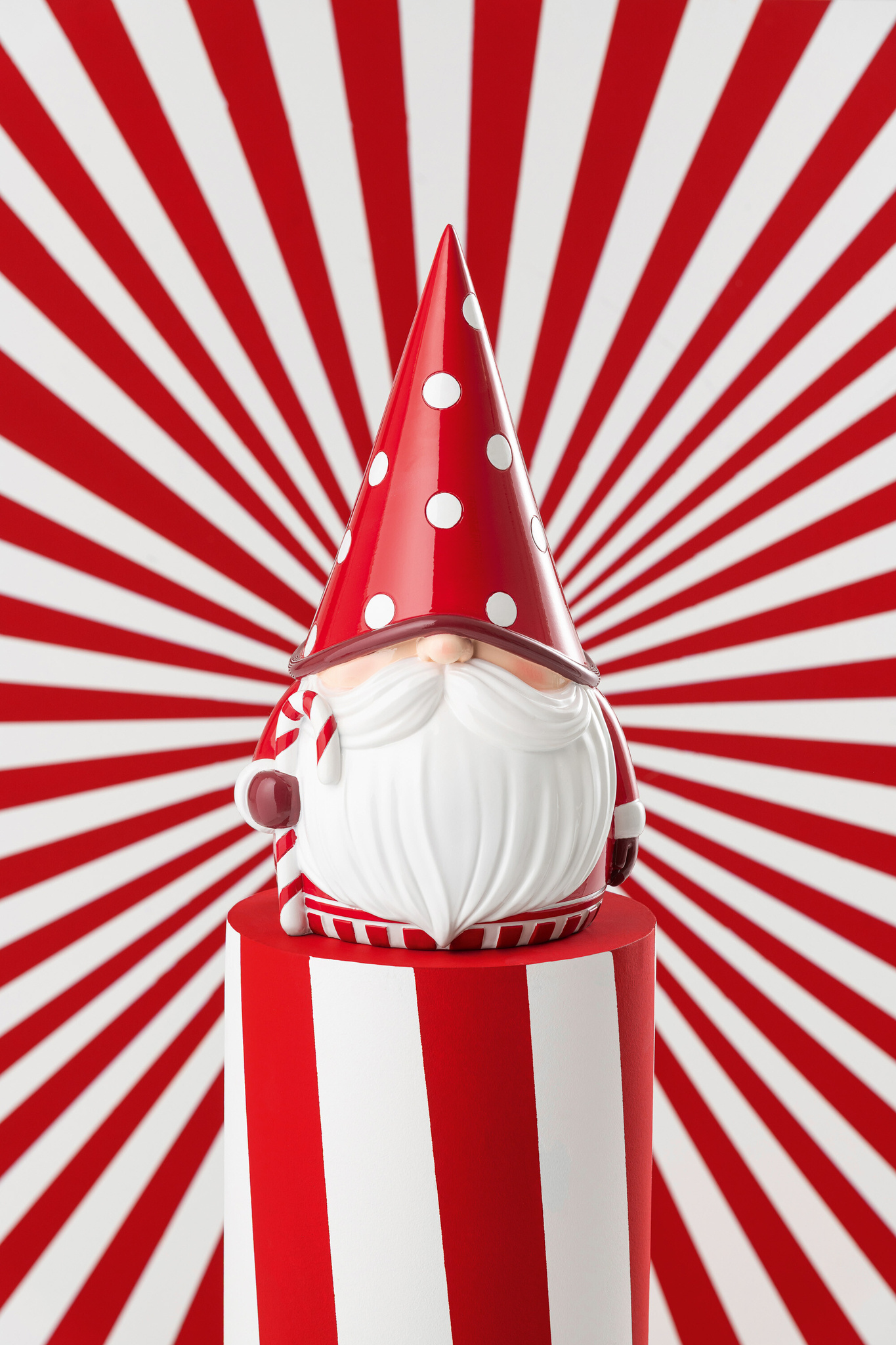 J-LINE KERSTMAN STIPPEN LIMOENPOEDER KERST ROOD/WIT