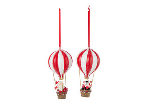 J-LINE HANGER LUCHTBALLON LIMOENGROEN KERST ROOD/WIT – ASSORTIMENT VAN 2