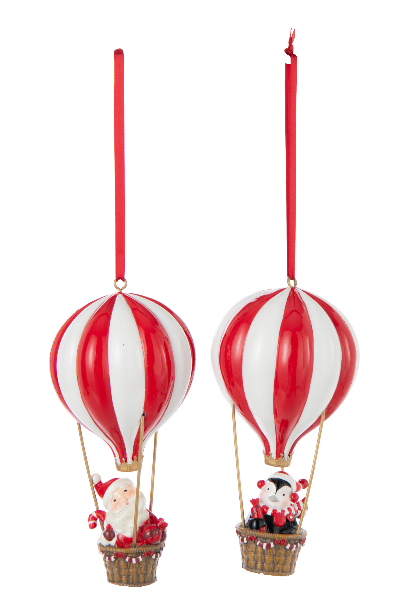 J-LINE HANGER LUCHTBALLON LIMOENGROEN KERST ROOD/WIT – ASSORTIMENT VAN 2