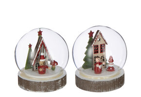 J-LINE BAL LED HUIS TRIPLEX WIT/KERST ROOD ASSORTIMENT VAN 2