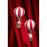 J-LINE HANGER LUCHTBALLON LIMOENGROEN KERST ROOD/WIT – ASSORTIMENT VAN 2